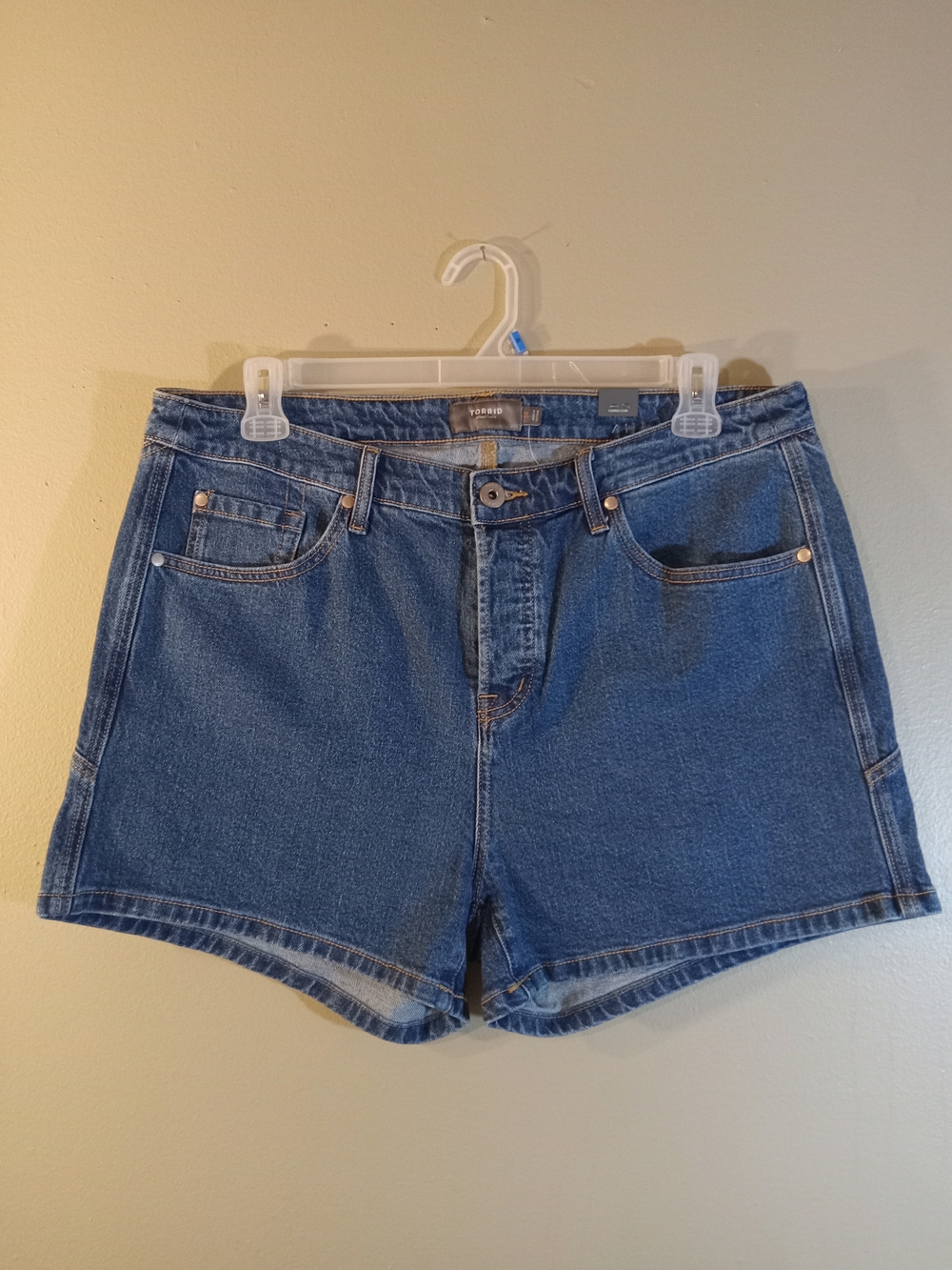 Torrid Western Americana Star Denim Jean Shorts - Blue
